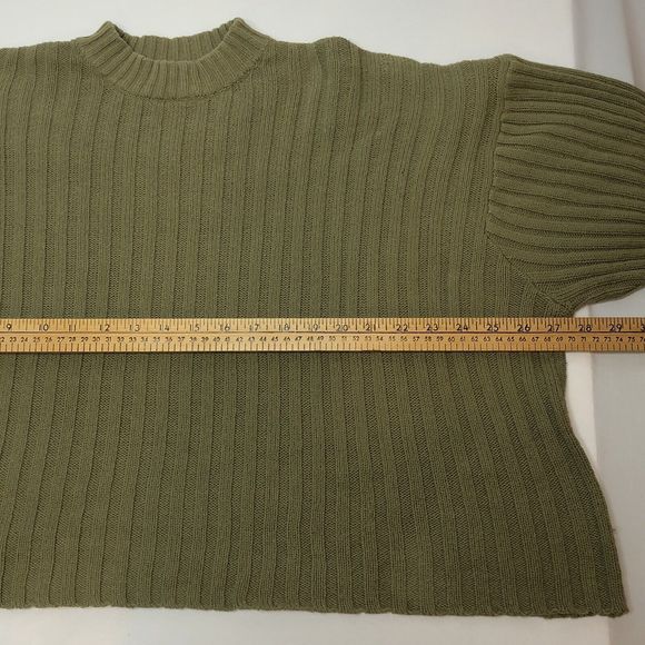 Urban Outfitters Lou Mock Neck Sweater Womens MEDIUM Olive Green Oversized Boxy - Picture 4 of 7